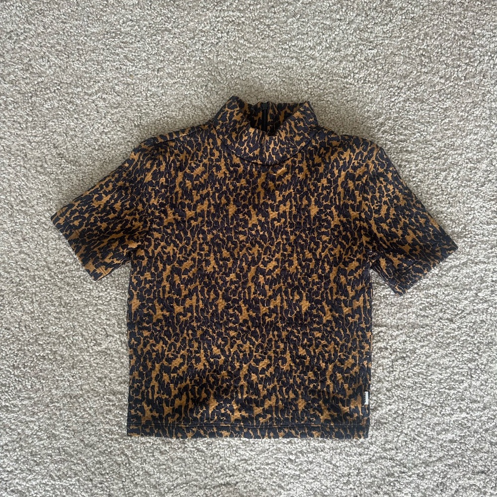 Vans Black and Brown Leopard Print Top